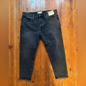 NWT Madewell Men's Relaxed Taper Jeans, Light Black/Dark Gray Wash, 34 x 30